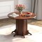 Costway 42" Wooden Kitchen Table Round Dining Table with Pedestal Base for 4-6 People